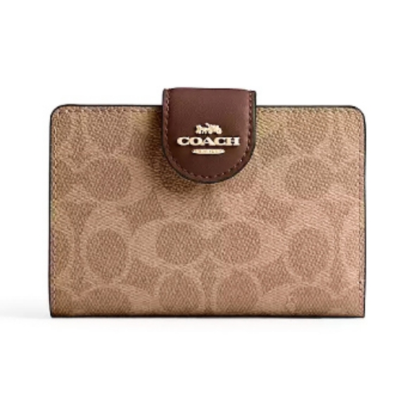 Coach Corner Zip Medium in Signature Canvas - Picture 1 of 8